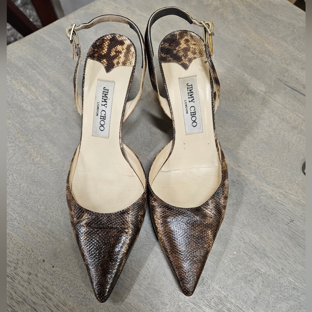 Jimmy Choo Brown Snakeskin Women's Shoes